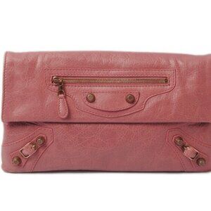 Balenciaga Clutch Bag Giant Envelope Vintage Pink Gold Hardware
